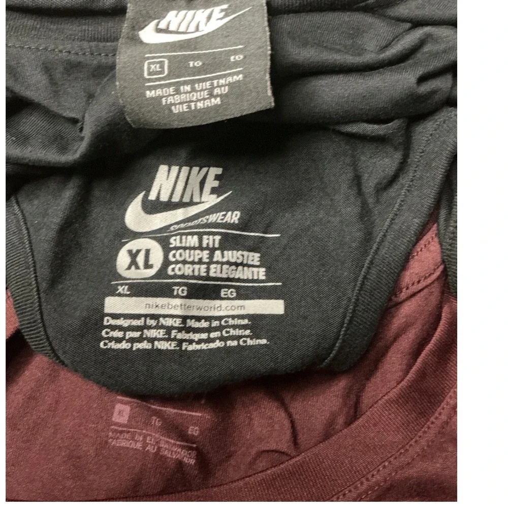 Nike Tank + Crop + Long Sleeve Womens Activewear Tops X-Large Burgundy Black